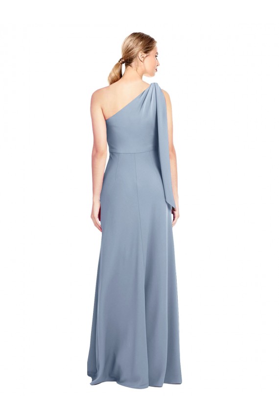 Buy Flutter Sleeves One Shoulder Stretch Crepe Sheath Formal Dress UK