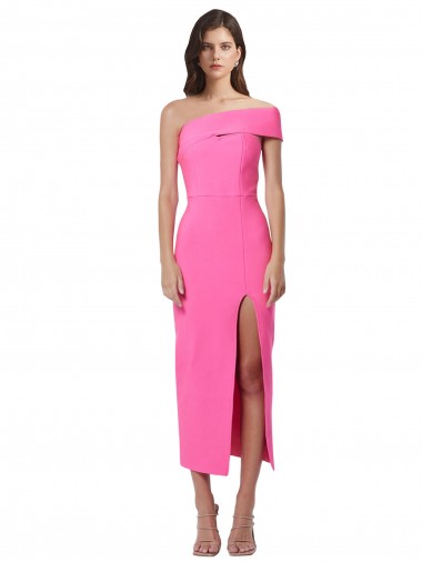 Buy Sleeveless One Shoulder Stretch Crepe Sheath Formal Dress UK