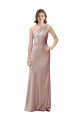 Buy Sleeveless One Shoulder Open Back Stretch Satin Sheath Formal Dress UK