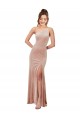 Buy Sleeveless Pink One Shoulder Stretch Velvet Sheath Black Tie Formal Dress UK