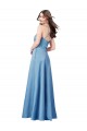 Buy Sleeveless Spaghetti Straps Criss Cross Back Satin Sheath Formal Dress UK