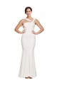 Buy Sleeveless Ivory Square Neck Low Back Stretch Crepe Sheath Formal Dress UK