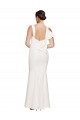 Buy Sleeveless Ivory Square Neck Low Back Stretch Crepe Sheath Formal Dress UK
