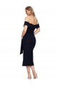 Buy Sleeveless Black Off the Shoulder Low Back Stretch Crepe Sheath Formal Dress UK