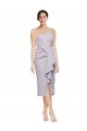 Buy Sleeveless Strapless Low Back Stretch Crepe Sheath High Low Formal Dress UK