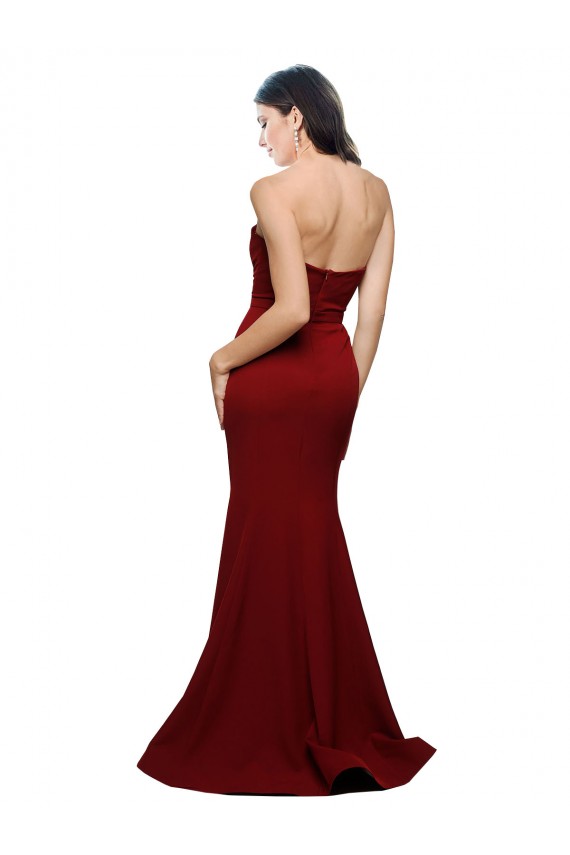 Buy Sleeveless Sweetheart Low Back Stretch Crepe Sheath Formal Dress UK