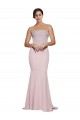 Buy Sleeveless Mauve Strapless Low Back Stretch Crepe Sheath Formal Dress UK