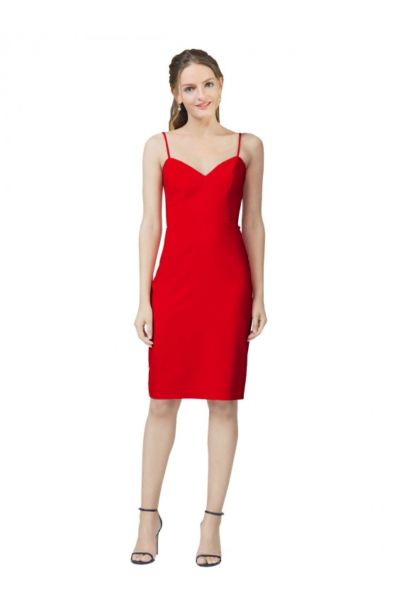 Buy Sleeveless Red Sweetheart Stretch Crepe Sheath Formal Dress UK