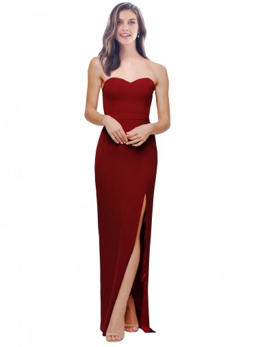 Buy Sleeveless Sweetheart Low Back Stretch Crepe Sheath Formal Gowns UK