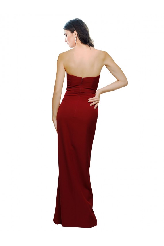 Buy Sleeveless Sweetheart Low Back Stretch Crepe Sheath Formal Gowns UK