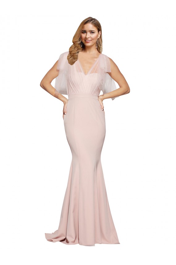 Buy Sleeveless Sweetheart Low Back Stretch Crepe & Tulle Sheath Formal Gowns UK