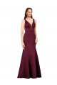 Buy Sleeveless V-Neck V-Back Satin Sheath Formal Dress UK
