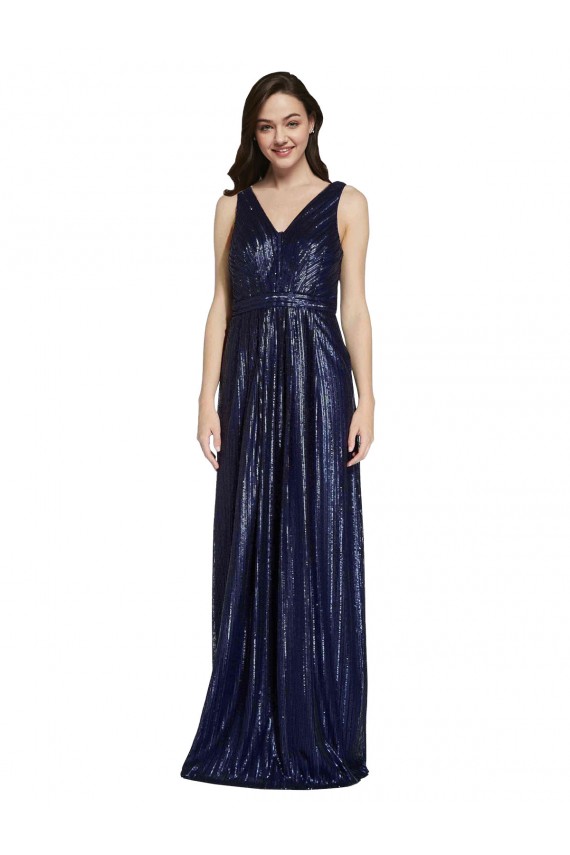 Buy Sleeveless V-Neck V-Back Sequin Sheath Formal Dress UK