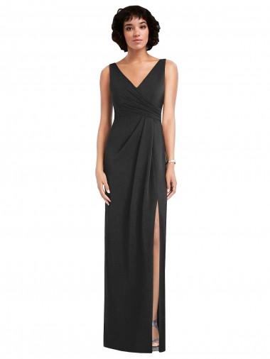 Buy Sleeveless V-Neck V-Back Spandex Sheath Formal Dress UK
