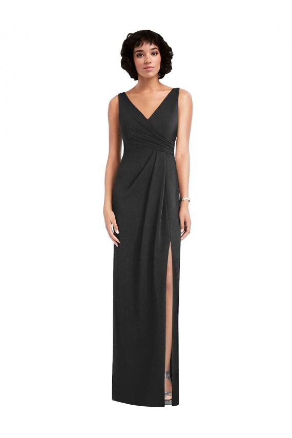 Buy Sleeveless V-Neck V-Back Spandex Sheath Formal Dress UK