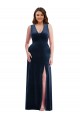Buy Sleeveless V-Neck Stretch Velvet Sheath Formal Plus Size Formal Dress UK