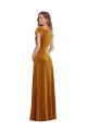 Buy Cap Sleeves V-Neck Stretch Velvet Sheath Formal Dress UK