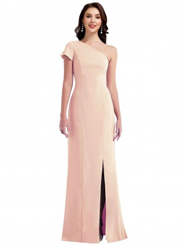Buy Cap Sleeves One Shoulder Stretch Crepe Trumpet Formal Dress UK