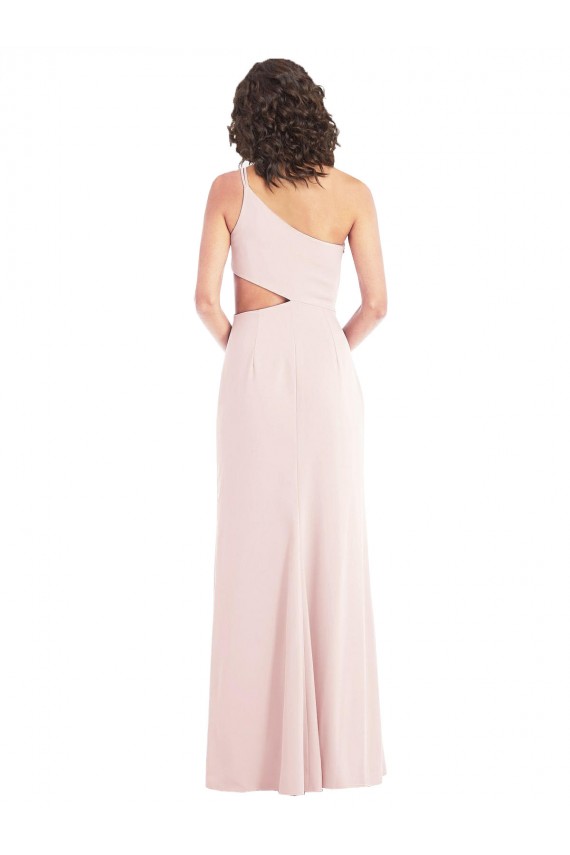 Buy Sleeveless Pink One Shoulder Stretch Crepe Trumpet Formal Dress UK