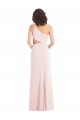 Buy Sleeveless Pink One Shoulder Stretch Crepe Trumpet Formal Dress UK