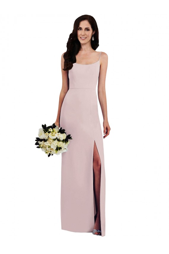 Buy Sleeveless Spaghetti Straps V-Back Stretch Crepe Trumpet Formal Gowns UK