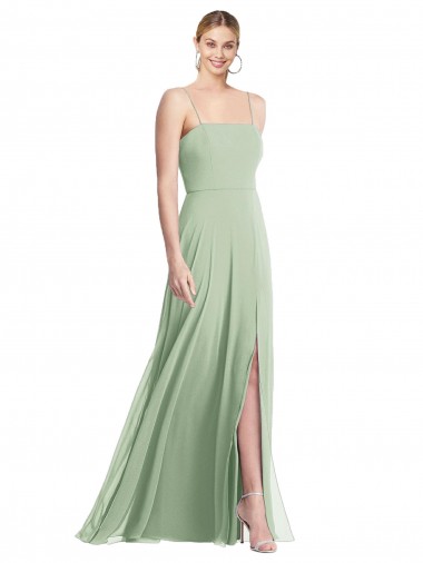 Buy Sleeveless Spaghetti Straps Low Back Chiffon Trumpet Formal Dress UK