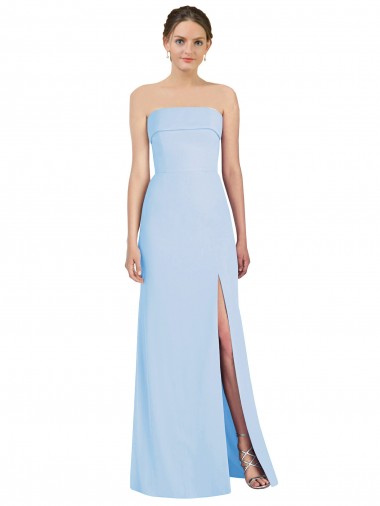Buy Sleeveless Strapless Low Back Chiffon Trumpet Black Tie Formal Dress UK