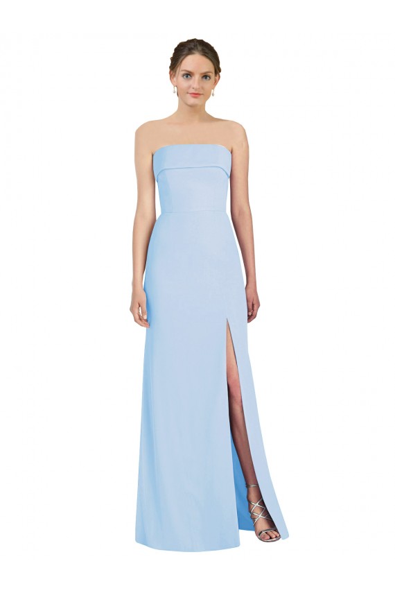Buy Sleeveless Strapless Low Back Chiffon Trumpet Black Tie Formal Dress UK