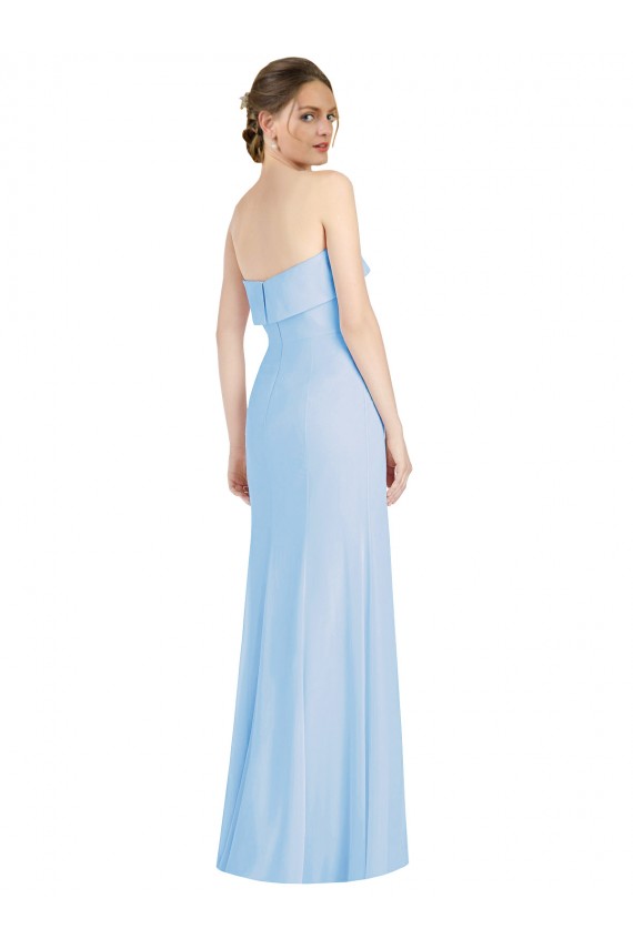Buy Sleeveless Strapless Low Back Chiffon Trumpet Black Tie Formal Dress UK