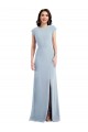 Buy Cap Sleeves Open Back Stretch Crepe Trumpet Formal Dress UK
