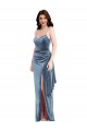 Buy Sleeveless Spaghetti Straps Low Back Stretch Velvet Trumpet Formal Dress UK