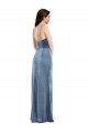Buy Sleeveless Spaghetti Straps Low Back Stretch Velvet Trumpet Formal Dress UK