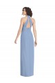 Buy Sleeveless Halter Neck Open Back Chiffon Trumpet Formal Dress UK