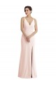 Buy Sleeveless V-Neck V-Back Stretch Crepe Trumpet Formal Dress UK